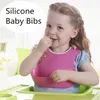 EASY WASHABLE CRUMB FOOD CATCHER ROLL 100% SILICONE BABY BIBS infant feeding baby bib FUNNY burp cloths B0609