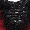 T1b Red Ombre Clip In Human Hair Extensions Afro Kinky Curly For Black Women Two Tone Brazilian Virgin Hair Clip Ins 100g 7pcs81592241294