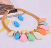 Luxe Chunky Verklaring Ketting Oorbel Bib ZA Lagen Europees Amerikaans Candy Kleur Hars Steen Sieraden Kettingen Sets te koop