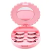 New Flower Lovely False Eyelash Storage Box Makeup Cosmetic With Mirror Case Organizer Bownot Beauty Comestics Tool Plastic LZ0232