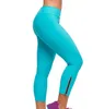 Nuovo arrivo Donna Comfy Tights Capri solid A Pantaloni da corsa Leggings fitness tagliati a vita alta S-XL3064