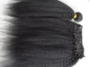 Braziliaanse kinky recht haar inslagclip in haarextensions onbewerkte krullende natuurlijke zwarte kleur menselijke extensies kunnen worden geverfd