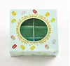 New 12*11*5.2cm Macaron cake paper box with Window Biscuits Packaging Box 3 colors 100pcs/lot Free shipping