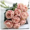 13 couleurs Vintage fleurs artificielles Rose 51 CM20 pouces Rose Bouquets pour mariée mariage Bouquet décoration 2958661