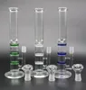 Three colors Glass Bong Dab Rigs Oil Burner Pipes Double Recycler Oil Rigs Honeycomb Percolators Two Function Beaker Glass Water Pipes