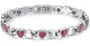 Heart shape health link chain bracelet for girl women good friend friendship magnetic energy bracelets with red white blue opal stones