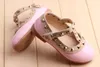 Wholesale-Hot Sale New Pretty Princess Girls Kids Children Sandals Leather Rivet Buckle T-strap Flat Heel Shoes 16 Sizes For 2-10 Years