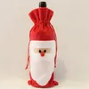 Eco Friendly 12Pieces Red Wine Bottle Cover Bags Decorazioni per la tavola della cena di Natale Decorazioni per feste a casa Babbo Natale