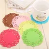 2 adet Güzel Silikon Dantel Çiçek Kupası Coaster Pad Kaymaz Yastık Placemat # R571