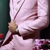 Three Piece Pink Wedding Tuxedos for Groom Wear 2018 Handsome Notched Lapel One Button Custom Made Mens Suits Jacket Vest pan6421152