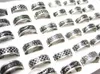 wholesale 30pcs 8mm black etching stainless steel polished rings inside polished