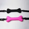 PinkBlack Silicone Bit Gag Dog Bone 2015 nouvelle Fixation de la bouche fétiche garder tout à fait esclave Bondage Sex Toy6668152