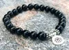 SN1059 Black Agate Yoga Bracelet Chakra Healing Crystals Jewelry Natural Stone Men`s Bracelet Emotional Balance Bracelet Wholesale