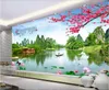 3D papel de parede foto personalizada não-tecida mural chinesa paisagem jardim sala decoração pintura 3d parede mura de parede para paredes 3d