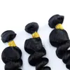 Brazilain Virgin Hair Losse Golf Menselijke Bundels met Sluiting Goedkope Menselijke Haar Weefs Weave Extensions met Sluiting Natuurlijke Kleur Haarverkopers