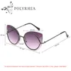 Top Quality Cat Eye Sunglasses Fashion Women Brand Designer Sun Glasses Brown Female Mirror UV400 Lens Shade With Box And Cases