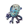 Hand-Blown Blue Glass Bubbler: Artistic Octopus Scorpion Smoking Pipe for Tobacco Enjoyment