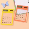 Digit Touch Screen Ultra Slim Transparent Solar Calculator Stationery Clear Vetenskaplig Kalkylator Studentskola Kontor Gratis Frakt