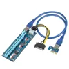 Freeshipping Groothandel 6 stks USB 3.0 PCI-E RISER Express 1x 4x 8x 16x Extender Riser Adapter Card SATA 15PIN MANNELIJKE NAAR 6PIN POWER KABEL