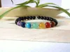 SN0341 Design Yoga Armband 7 Chakra Black Onyx Stone Armband Spiritual Healing Armband för kvinnors turkosa smycken2717