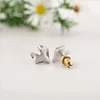 fashion women's stud earrings fox head wholesale zinc alloy earring ssilver plated women