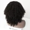 360 Lace Frontal Wig Pre Plocked HD Front Human Hair Wigs 130% Densitet Blekt Knot Cheap16INch Kinky Curly Bob med Bang Diva1