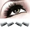 100% Ręcznie Magnes Rzęsy Krzyż Grube Fałszywe Eye Lashes Fake Eyelashes Magnetyczny Oko Laszy 3D Mink 1 Pair = 4szt