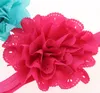 Children's Kids hairband hollow wave edge chiffon flower infant baby girls elastic hair band headbands color