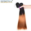 Grade 7a Brazylijskie Proste Wiązki Ombre Human Hair Extensions 3 sztuk # 1B 30 Honey Blonde Ciemne korzenie Ombre Brazylijski Ludzki Włosy Wyplata Wiązki