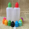 700Pcs 100ml PE E bottiglie vuote liquide Bottiglie contagocce morbide in plastica con tappi a prova di bambino Punte lunghe e sottili