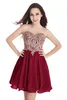 Goedkope korte chiffon homecoming jurken gouden kanten sweetheart prom party jurken echte afbeelding cocktailjurk junior bruidsmeisje jurken c6330688