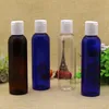 Livraison gratuite bouteilles de lotion vides transparentes de 150 ml en plastique avec bouchon à vis sur le dessus du disque, bouteilles en PET de shampoing transparent de 150 cc en gros de cosmétiques de 5 oz