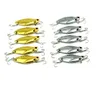 Hengjia 12 SZTUK Vibration 5 CM 10G Metalowe Fishing Lure Bass Vib Metalowa Przynęta Ryba Łyżka Przynęty Saldo 8 # Hooks Blue Red 3D Oczy