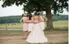 2020 Rosa baratos Blush Country Style Uma linha Ruffles vestidos de casamento Lace Beads querido Vintage hierárquico Saias Plus Size vestidos de noiva formais
