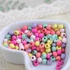 Partihandel-8mm 300pcs Mixed Color Natural Wooden Round Ball Spacer Pärlor för smycken Göra DIY 2016 NYA KS15501-4 / 8