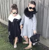 Spring Autumn Europe Fashion Baby Girls Dress Kids Long Sleeve Irregular Tops Dress Children Casual Cotton Dreses Black Gray 125365511990