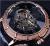 Forsing Skeleton Watch Прозрачное Римское Номер Часы Мужчины Роскошный Лучший Бренд Механические Мужчины Большие Часы Стимпанк Наручные часы