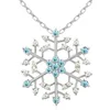 Cristal austriaco Copo de nieve Colgante Colgante Collar de diseño Joyería de marca de marca 18k Collares de moda chapado en oro blanco Mujeres 14305