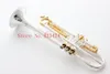 Tayvan Bach Orijinal Gümüş kaplama vücut altın anahtar LT180S-72 B düz profesyonel trompet çan Üst müzik aletleri Pirinç boynuz