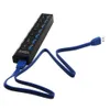 Freeshipping New USBハブ3.0スーパースピード5Gbps 7ポートUSB 3.0ハブスプリッタ付きON / OFFスイッチPhotosinsert