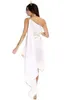 Nova deusa grega branco irregular longo vestidos Sexy Cosplay trajes de Halloween One-ombro uniforme tentação desempenho de palco roupas