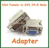 Freeshipping 50 pcs VGA Fêmea para DVI 24 + 5 Pinos Adaptador Macho para 15 Pin VGA Feminino Conversor Extender Conector
