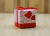Love Heart Small Laser Cut Gift Candy Boxes Wedding Party Favor candy tassen met Ribbon Decor8415266