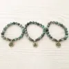 SN1109 Natuurlijke Afrikaanse Turquoise Mannen Bracelet Ohm Lotus Buddha Charm Armband Hoge kwaliteit Sieraden Groothandel Gratis Verzending