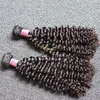 10-24inchグレード9Aインド人の人間の髪の毛の織り2個/ロット自然色の高品質の巻き毛の延長送料無料