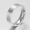 Anel de casamento 6mm 316L de aço inoxidável Casal RingWedding Bandas Anéis para Mulheres Homens Amor Aço Inoxidável CZ Promise Jewelry7970996