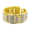 14k guld silve iced ut simulerad diamant micro pave bling bling hip hop armband för män