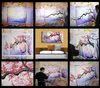Incorniciato cinese Dunhuang ragazza volante con fiori di loto, dipinto a mano puro ritratto arte pittura a olio su tela, multi formati disponibili DH007