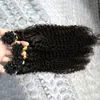 Mongolisk kinky lockigt hår 200g Human Fusion Hair Nail U Tip 100 Remy Human Hair Extensions 200S Afro Kinky Curly Keratin Stick T9084514