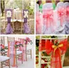 18 * 275cm Organza Chair Cover Sashes Sash Sashe Bow Wedding Bankett